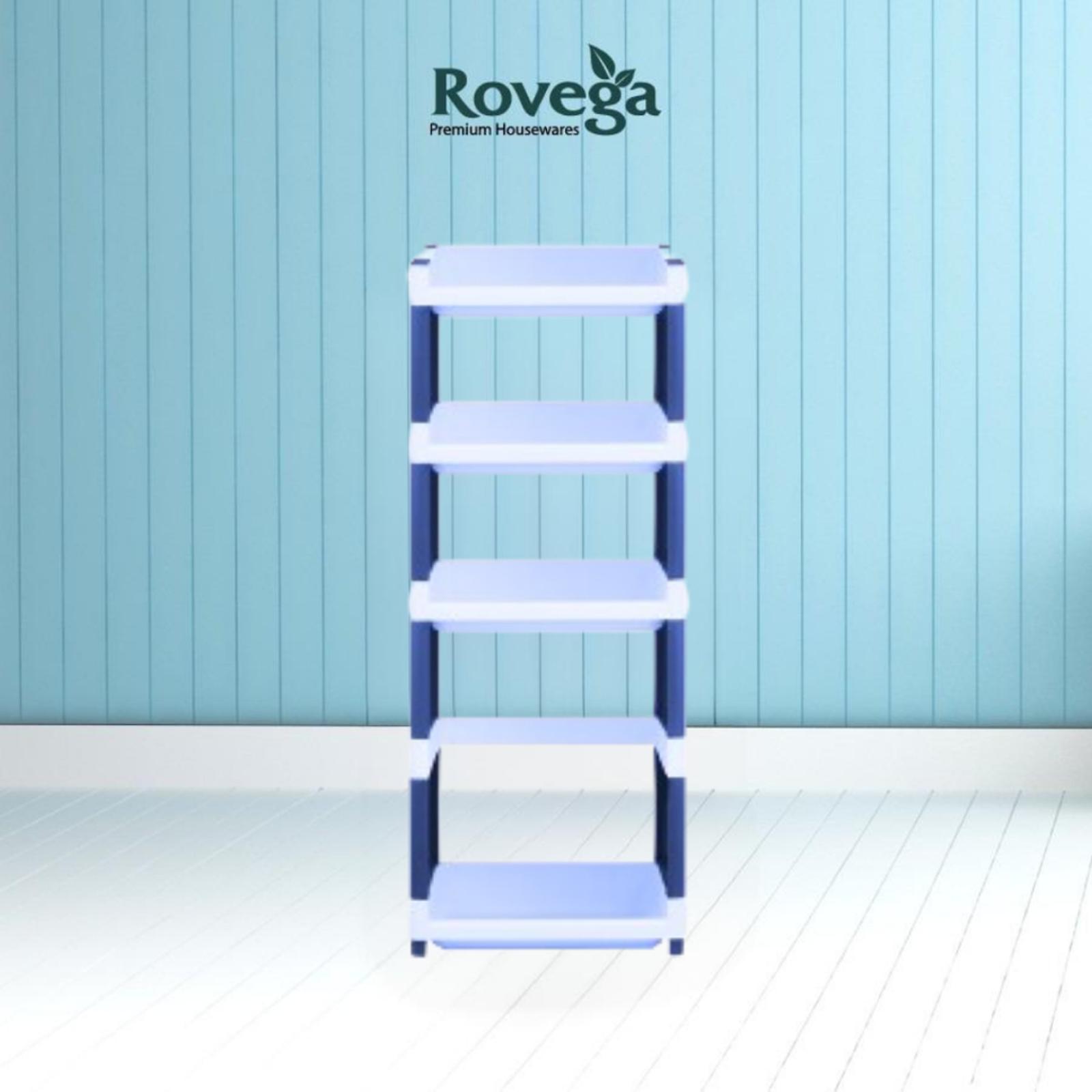 Rovega Rak Susun Supra Plastik 4 Tingkat dengan Roda Premium 4 Tier Rack SMR410WNB